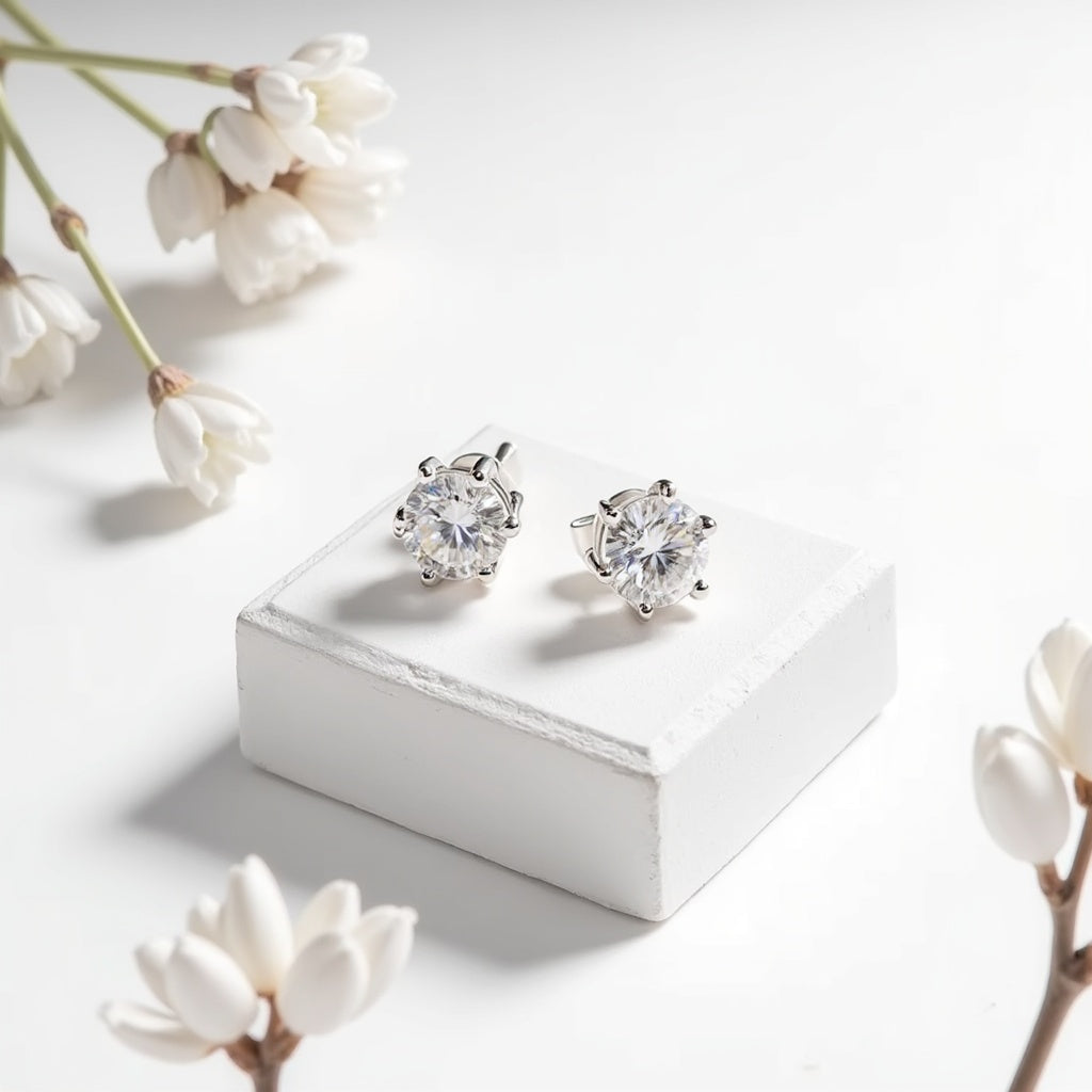 4. Radiance Classic Moissanite Stud Earrings