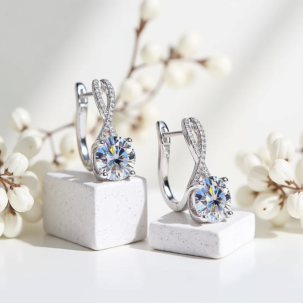 1. Eternal Radiance Moissanite Earrings