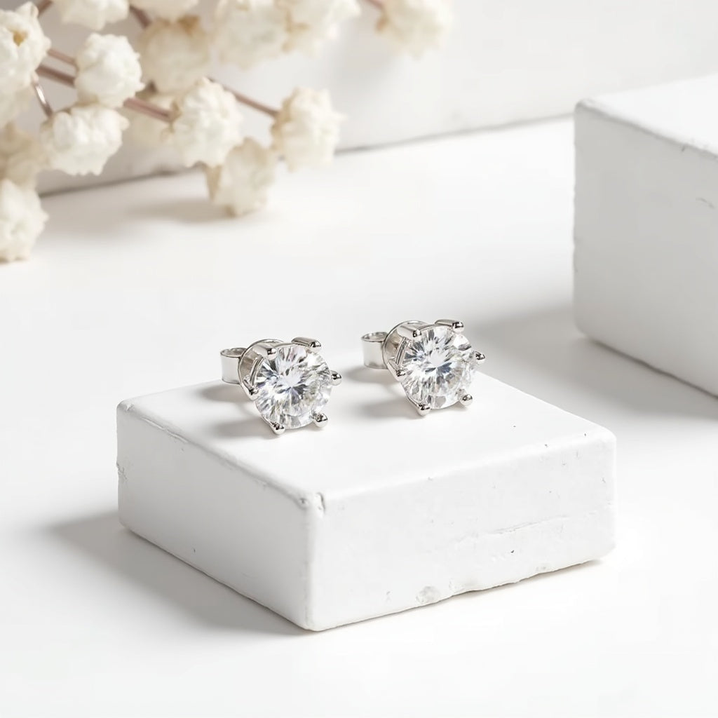 4. Radiance Classic Moissanite Stud Earrings