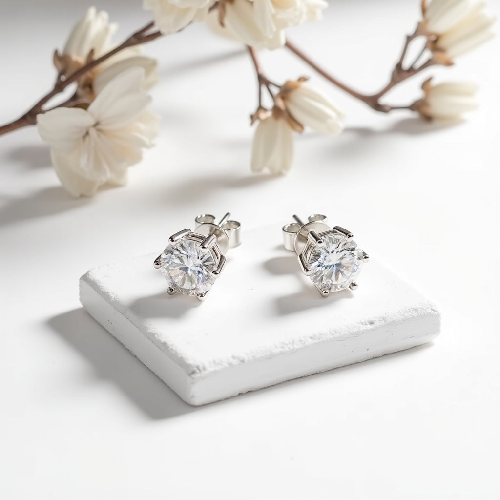 4. Radiance Classic Moissanite Stud Earrings
