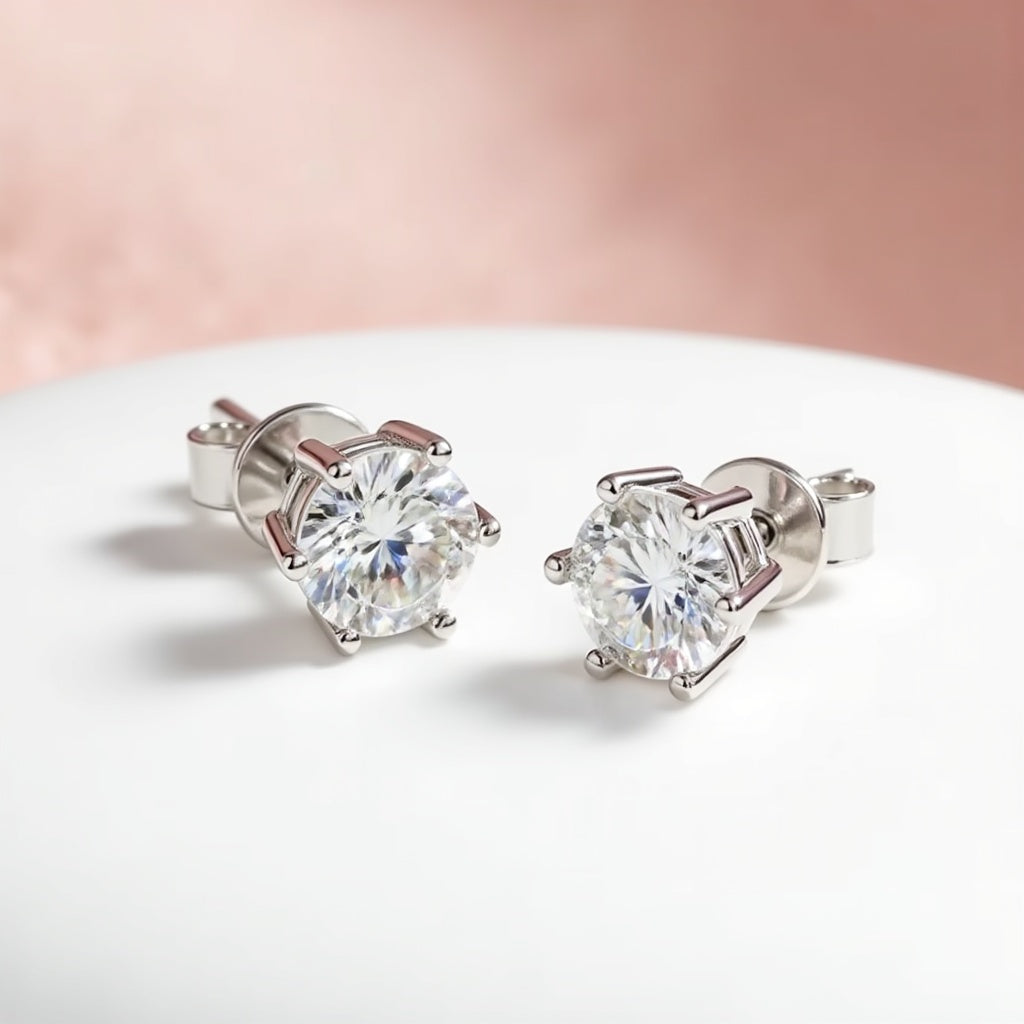 4. Radiance Classic Moissanite Stud Earrings
