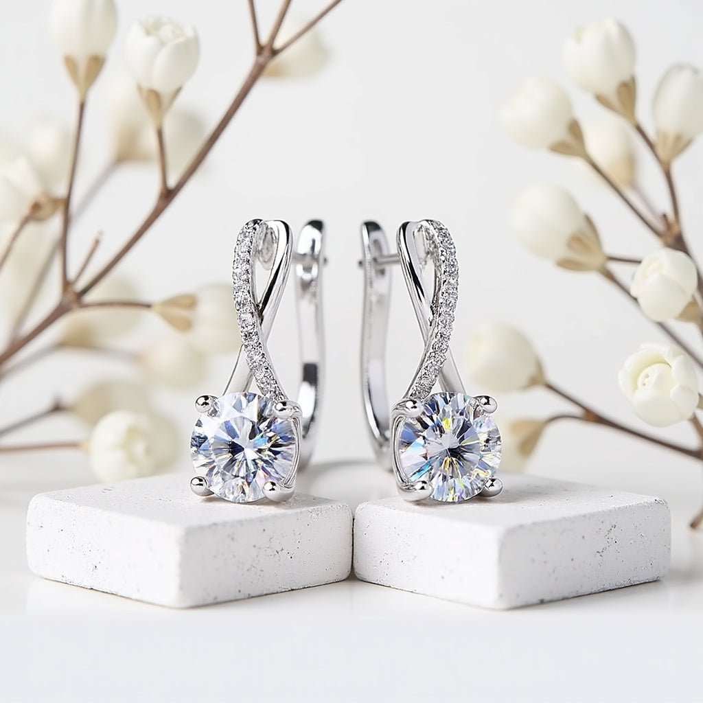 1. Eternal Radiance Moissanite Earrings